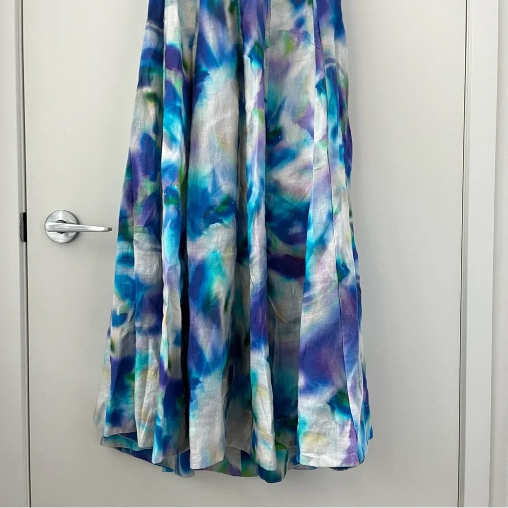 Elegant Multicolor Puff Sleeve Dress - Picture 6 of 16